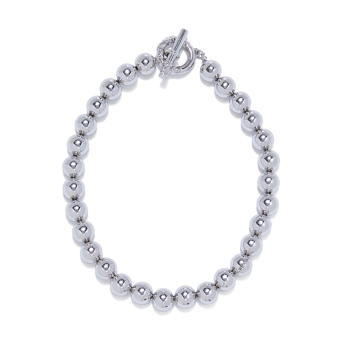 Crack metal ball necklace SILVER